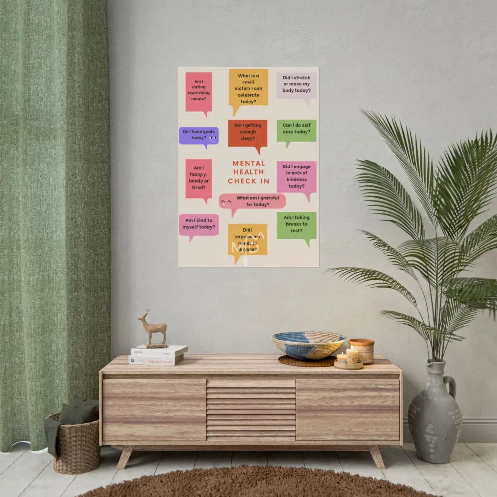 Mental Health Check In Poster 28’’ x 40’’ (Vertical) / Matte Poster