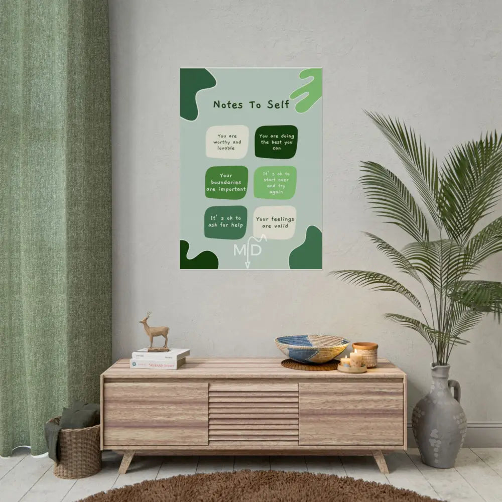 Notes To Self Poster 28’’ x 40’’ (Vertical) / Matte Poster