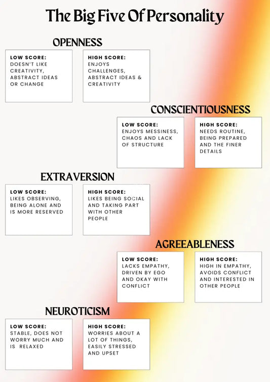The Big 5 of Personality Types Poster Poster